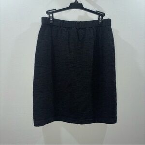 St. John Black Knit Textured Luxury Work Wear Skirt Size 8